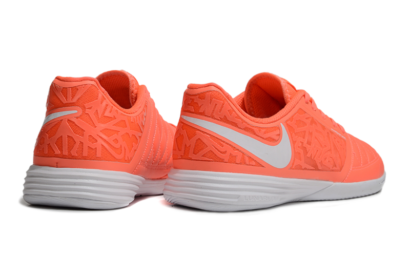 Chuteira Futsal Nike Lunar Gato II IC Laranja e Branco