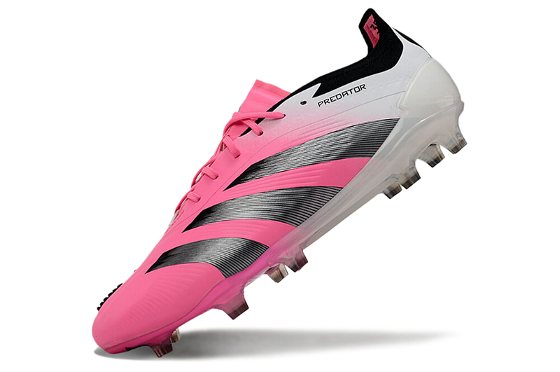 Chuteira Campo Adidas Predator Elite FG Branca, Rosa e Preto