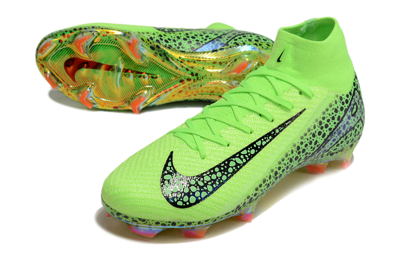 Chuteira Campo Nike Air Zoom Mercurial Superfly 10 Elite FG Verde e Preta