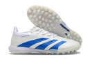 Chuteira Infantil Society Adidas Predator Elite TF Branca e Azul "Kvara Pack"