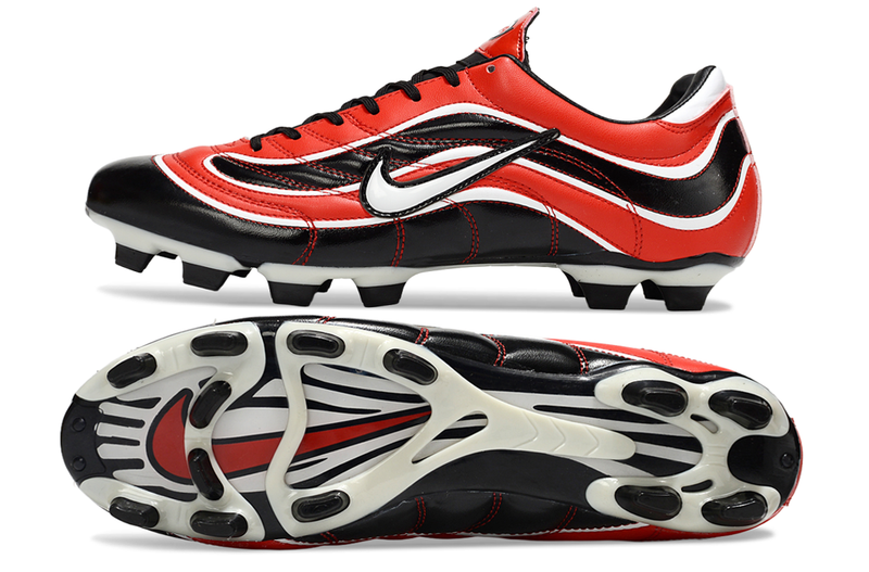 Chuteira Campo Nike Mercurial Vapor 1998 FG Preto, Vermelho e Branco