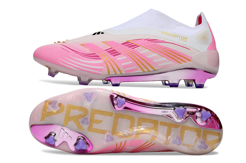 Chuteira Campo Adidas Predator LL Elite FG Branco e Rosa