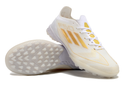 Chuteira Infantil Society Adidas F50 TF Branca e Dourada "Day Spark Pack"