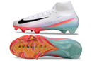 Chuteira Campo Nike Air Zoom Mercurial Superfly 10 Elite FG Branco, Rosa e Azul