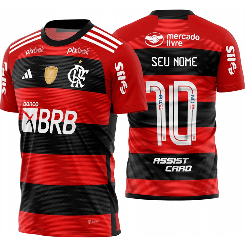 Camisa Masculina Flamengo I 2023/24 - Torcedor Patrocinadores