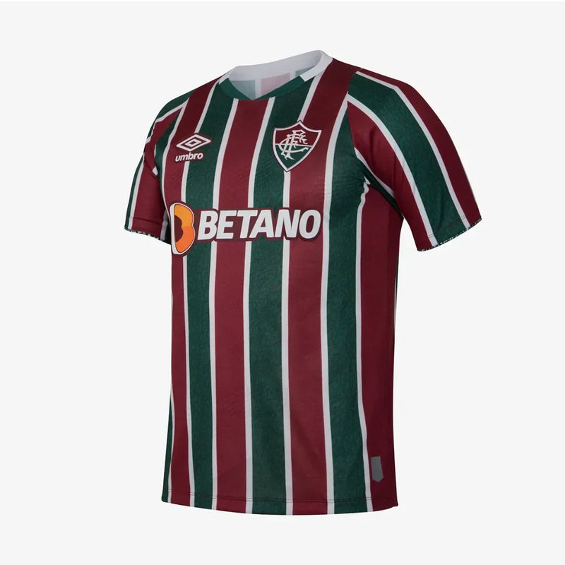 Camisa Masculina Fluminense I 2024/25 - Torcedor + Patchs Campeão Libertadores