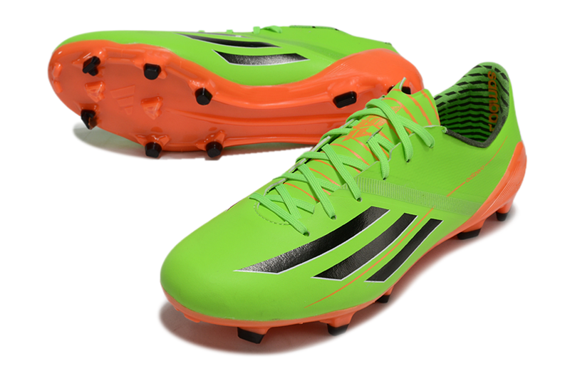 Chuteira Campo Adidas F50 Adizero FG Verde e Laranja