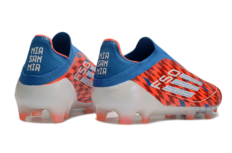 Chuteira Campo Adidas F50+ LL FG Vermelha e Azul