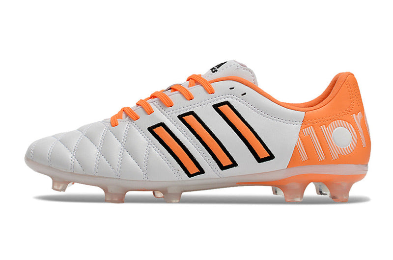 Chuteira Campo Adidas AdiPure 11 Pro FG Branca e Laranja