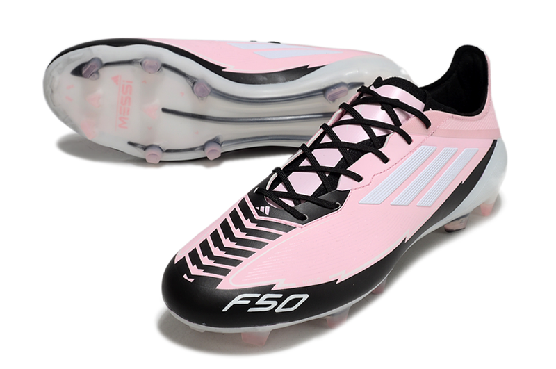Chuteira Campo Adidas F50 FG Rosa e Branca