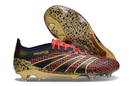 Chuteira Campo Adidas Predator Elite FG Preta, Vermelha e Dourado