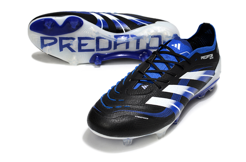 Chuteira Campo Adidas Predator Elite FG Preto e Azul