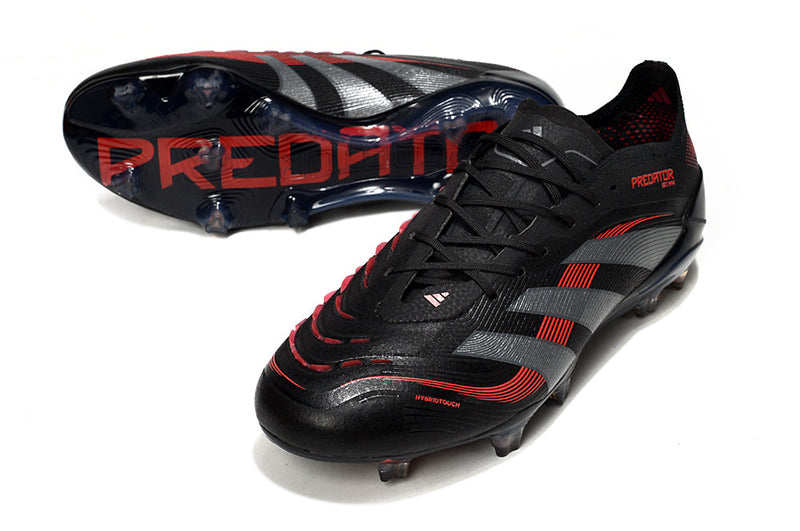 Chuteira Campo Adidas Predator Elite FG Preta e Vermelha