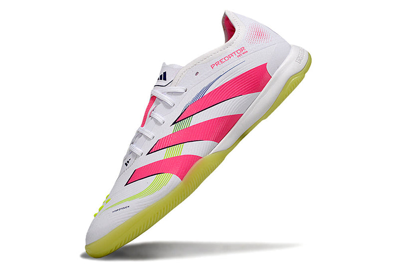 Chuteira Futsal Adidas Predator 24 Elite IC Branco, Rosa e Verde "Celestial Victory"