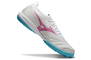Chuteira Society Mizuno Morelia Neo Sala TF Branca, Azul e Rosa