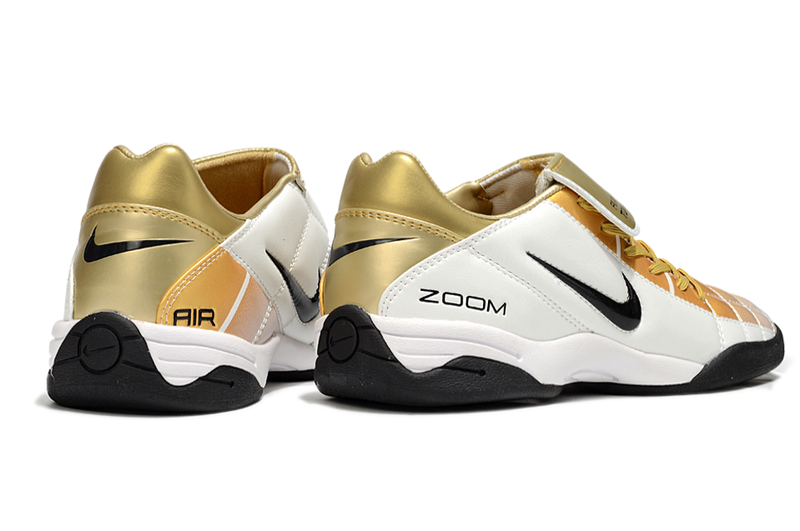 Chuteira Futsal Nike Total 90 IC Branco e Dourado