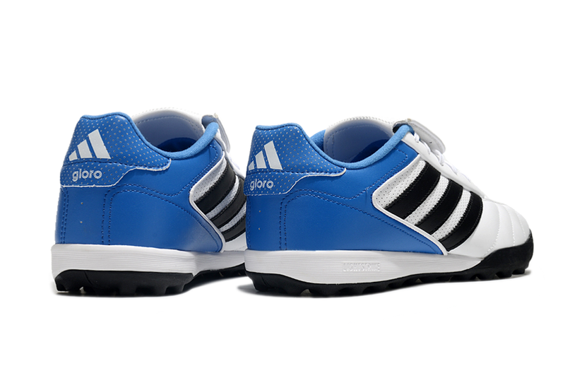 Chuteira Society Adidas Copa Gloro TF Branca e Azul