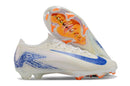 Chuteira Infantil Campo Nike Air Zoom Mercurial Vapor 16 Elite FG Branca e Azul "Blueprint Pack"