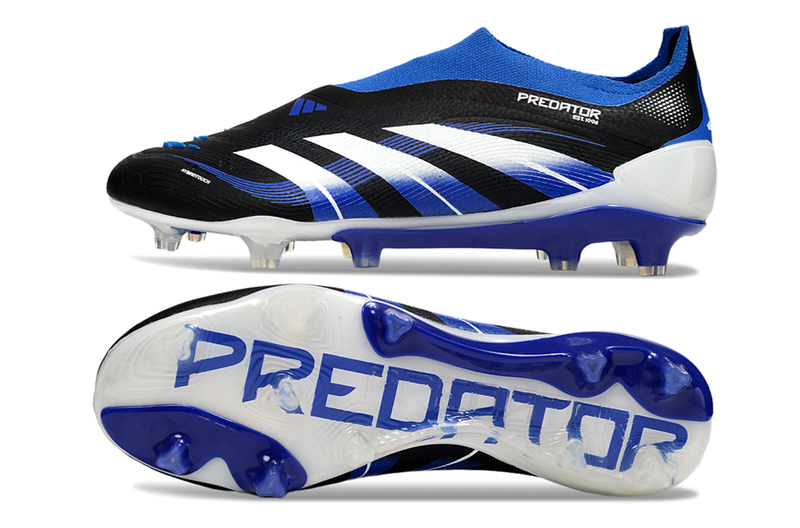 Chuteira Campo Adidas Predator LL Elite FG Preto, Azul e Branco