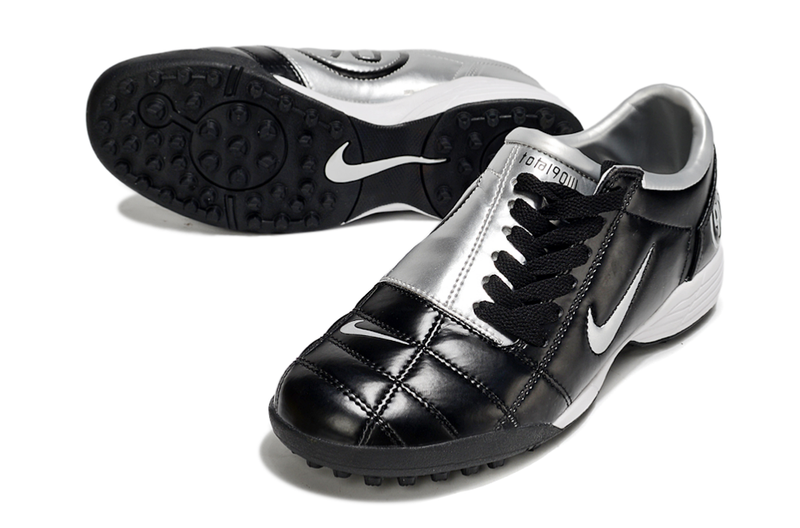 Chuteira Society Nike Total 90 TF Preto e Prata