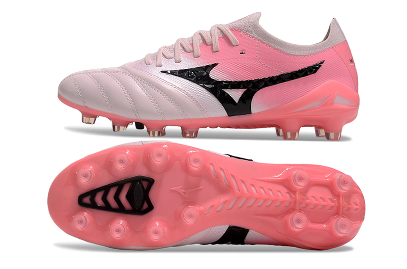 Chuteira Campo Mizuno Morelia Neo 4 Beta FG Rosa e Preto