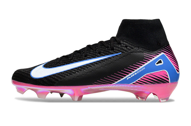 Chuteira Campo Nike Air Zoom Mercurial Superfly 10 Elite FG Preta e Rosa
