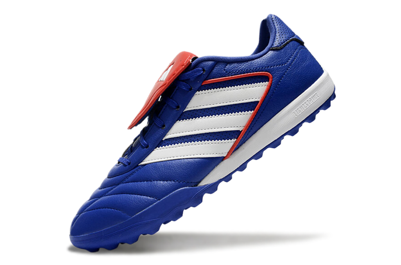 Chuteira Society Adidas Copa Gloro TF Azul, Branco e Vermelho