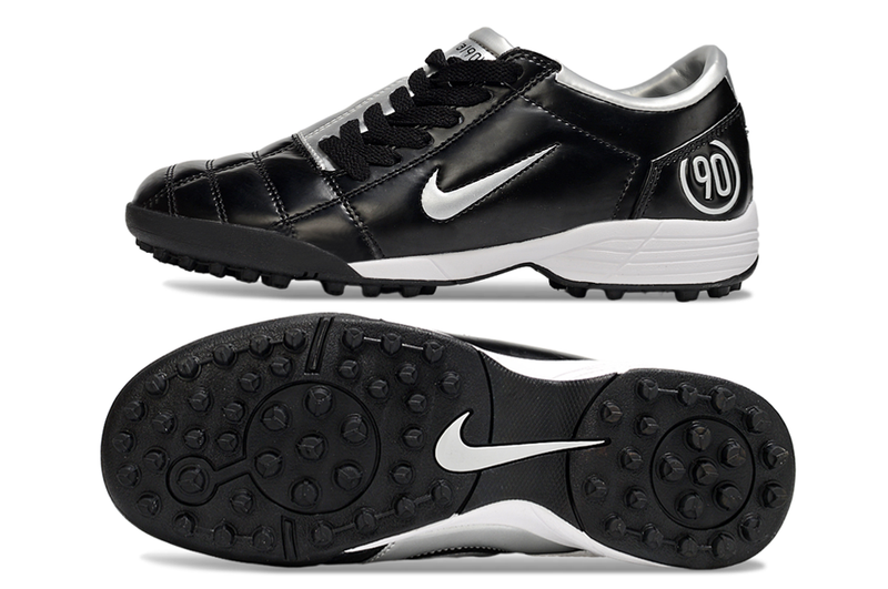 Chuteira Society Nike Total 90 TF Preto e Prata