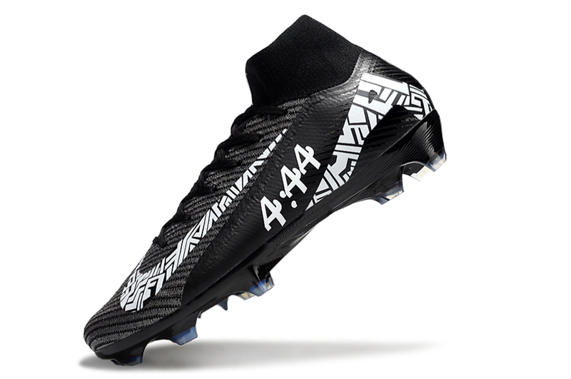 Chuteira Campo Nike Air Zoom Mercurial Superfly 10 Elite FG Preta e Branca