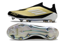Chuteira Campo Adidas F50+ LL FG Messi Dourado e Preto "Triunfo Dorado"