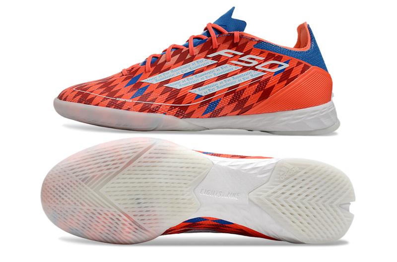 Chuteira Futsal Adidas F50 IC Vermelha e Azul