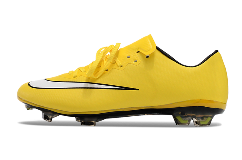 Chuteira Campo Nike Retrô Mercurial Vapor 10 FG Amarela e Branca