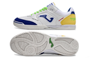 Chuteira Futsal Joma Top Flex Rebound IC Branca, Azul, Verde e Amarelo