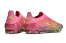 Chuteira Campo Adidas F50+ LL FG Rosa, Verde e Azul "Mystic Victory"