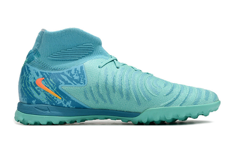 Chuteira Infantil Society Nike Phantom Luna 2 Elite TF Azul e Verde "Vortex Pack"