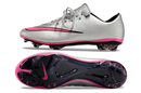 Chuteira Campo Nike Retrô Mercurial Vapor 10 FG Prata e Rosa