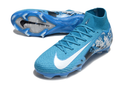 Chuteira Campo Nike Air Zoom Mercurial Superfly 10 Elite FG Azul e Branco