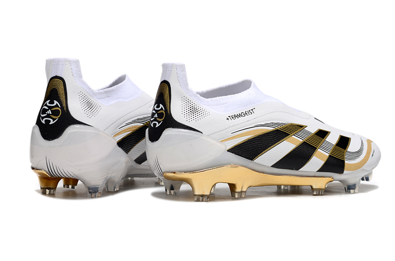 Chuteira Campo Adidas Predator LL Elite FG Branco, Dourado e Preto "TEAMGEIST"