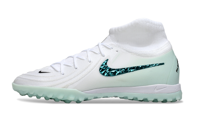 Chuteira Society Nike Phantom Luna 2 Elite TF Branco e Verde "Chromatic"
