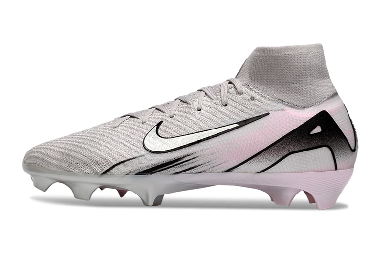 Chuteira Campo Nike Air Zoom Mercurial Superfly 10 Elite FG Cinza e Rosa