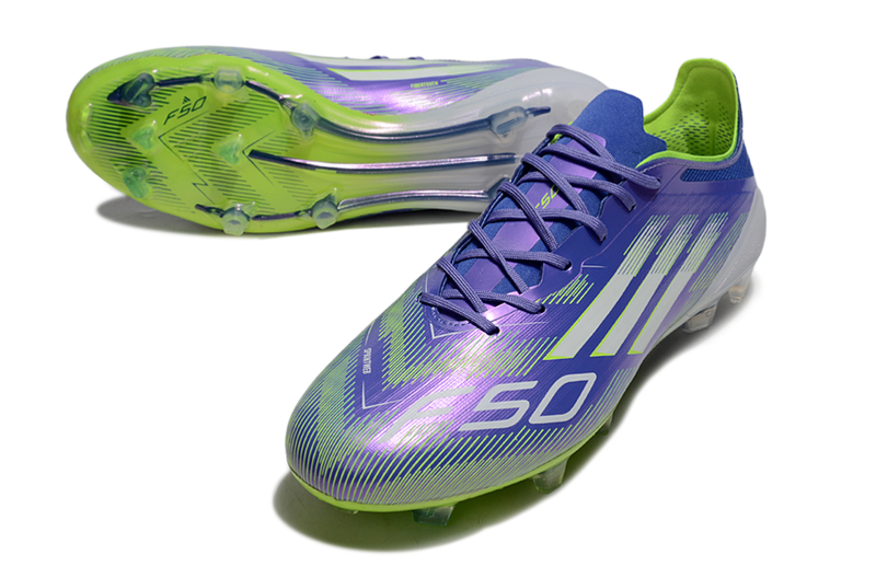 Chuteira Campo Adidas F50 FG Roxa e Verde