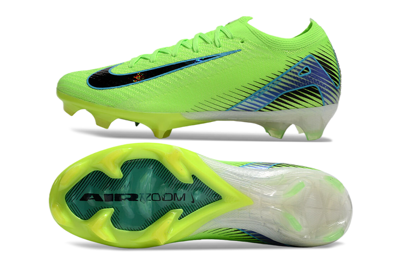 Chuteira Campo Nike Air Zoom Mercurial Vapor 16 Elite FG Verde e Azul