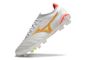 Chuteira Campo Mizuno Morelia Neo 4 Beta FG Branca e Laranja