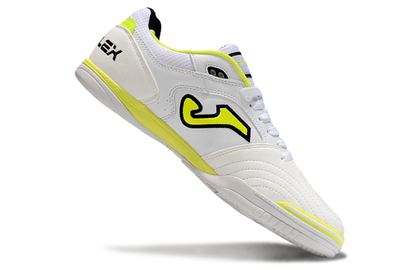 Chuteira Futsal Joma Top Flex Rebound IC Branca e Amarelo