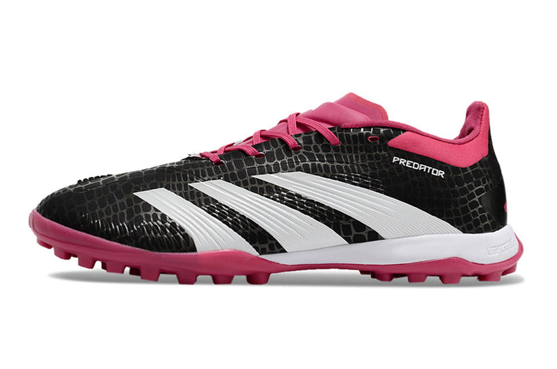 Chuteira Infantil Society Adidas Predator Elite TF Preta e Rosa "Predator 30"