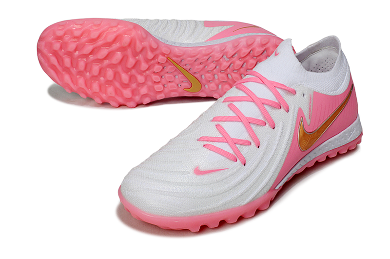 Chuteira Society Nike Phantom GX 2 Elite TF Branca e Rosa