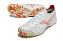 Chuteira Society Mizuno Morelia Neo Sala TF Branca, Vermelha e Amarela