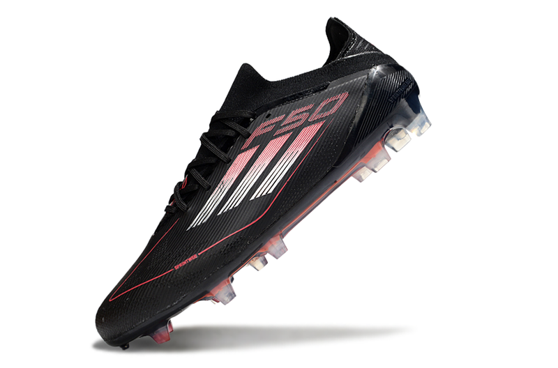 Chuteira Campo Adidas F50 FG Preto e Vermelho "Stealth Victory"