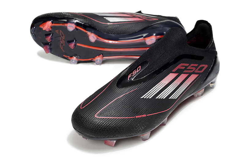 Chuteira Campo Adidas F50+ LL FG Preta e Vermelha "Stealth Victory"