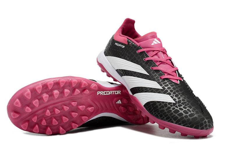 Chuteira Infantil Society Adidas Predator Elite TF Preta e Rosa "Predator 30"
